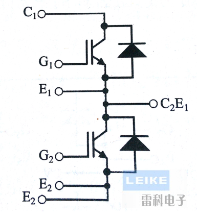 半桥模块的内部等效电路图