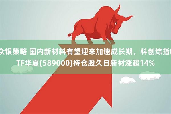 众银策略 国内新材料有望迎来加速成长期，科创综指ETF华夏(589000)持仓股久日新材涨超14%