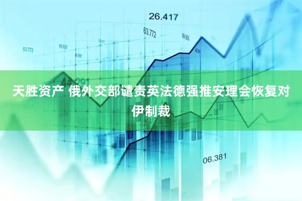 天胜资产 俄外交部谴责英法德强推安理会恢复对伊制裁