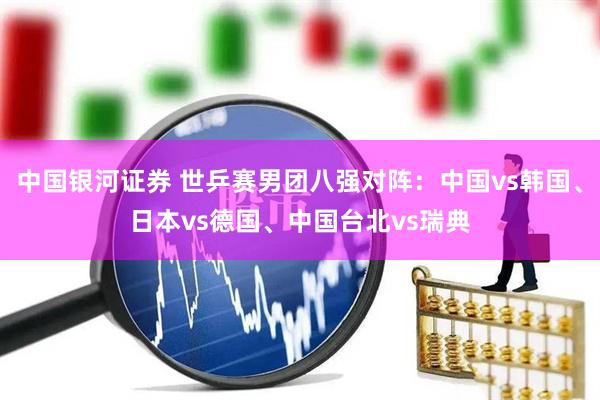 中国银河证券 世乒赛男团八强对阵：中国vs韩国、日本vs德国、中国台北vs瑞典
